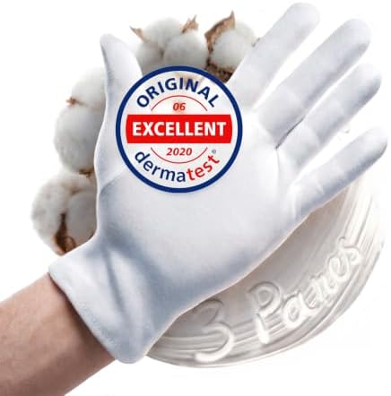 Guantes de algodón blanco, guantes hidratantes, guantes de hilo h...