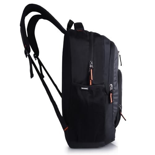 Image of Half Moon Apex 35L Spacious Laptop Backpack for Men & Women | Water Resistant College & Office Bag with AUX /Headphone Port | Tear-Resistant Tech Backpack (Fits Up to 15.6 Inch Laptop) (Black)