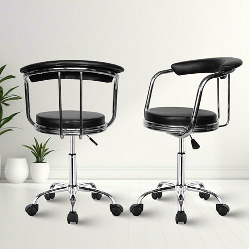 Image of ROSE Kiya Height Adjustable & Revolving Bar Stool /Kitchen Chair Suitable for Kitchen, Cafeteria, Dining, Office,Shops (2, Black, Barstool Revolving)
