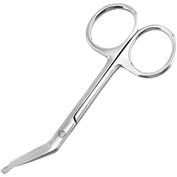 Ostomy Accessories Bag Scissors 1 Piece with Blunt Round Tip Stainless Steel 110 mm Silver for Colostomy Care