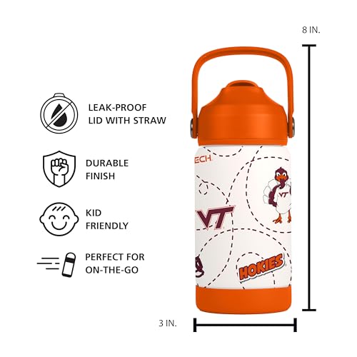 Image of Logo Brands NCAA Mascot Stainless-Steel Kids Bottle -Soft Silicone Mouthpiece, Easy To Carry, Kid-Friendly Design- Great For School & On-The-Go