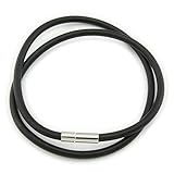 46cm Kette Bacabella Unisex Kautschuk Kette 46cm mit Steckverschluss (1 Stück) 4mm schwarz