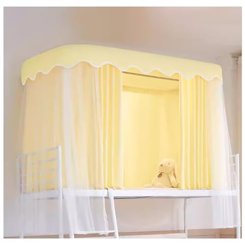 Carpa con dosel mosquitera y cortinas opacas grises para litera doble