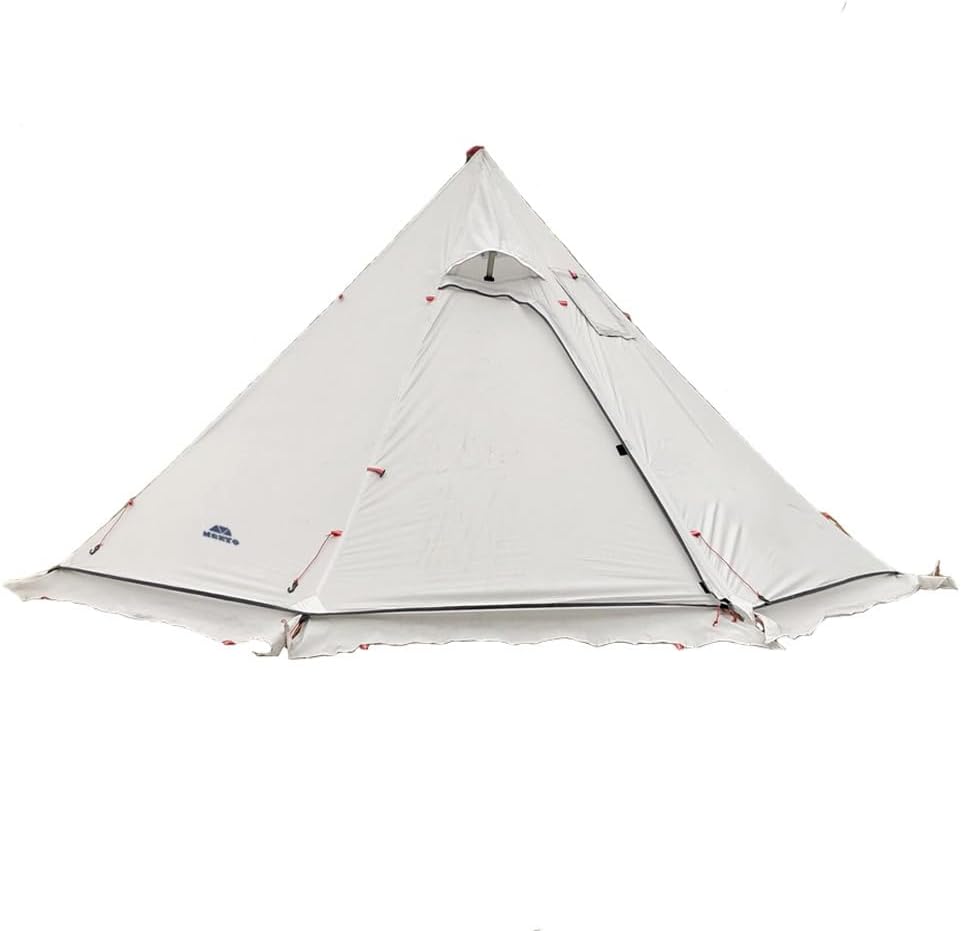Tipi Hot Tent with Fireproof Stove Jack for Flue Pipes for 2-3 People Lightweight Teepee Tent Family Team Outdoor Backpacking Camping Hiking White