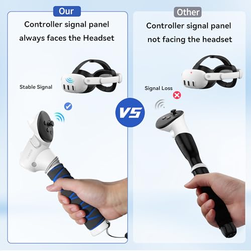 Image of AMVR Upgraded 3-in-1 Controller Extension Grips Compatible with Meta Quest 3, Long Arms for Gorilla Tag, Beat Saber Handles