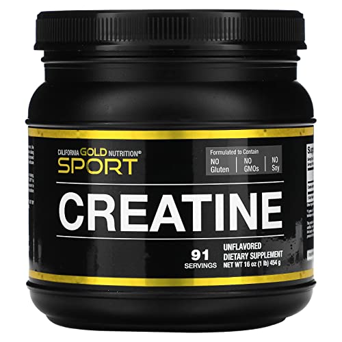California Gold Nutrition, Creatine Powder, Micronized, Muscle and Strength Support, Creatine Monohydrate, No Gluten, No GMOs, No Soy, Unflavored, 16 oz (454 g)