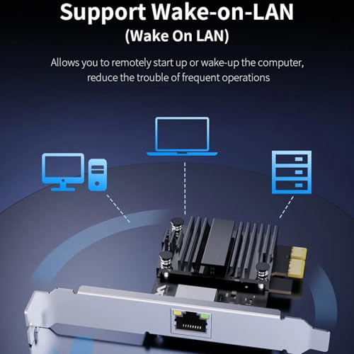 Tarjeta de red Gigabit PCIe de velocidad rápida 5000Mbps para juegos rápidos, streaming 4K y transferencias de archivos grandes RJ45 Ethernet miniatura 7