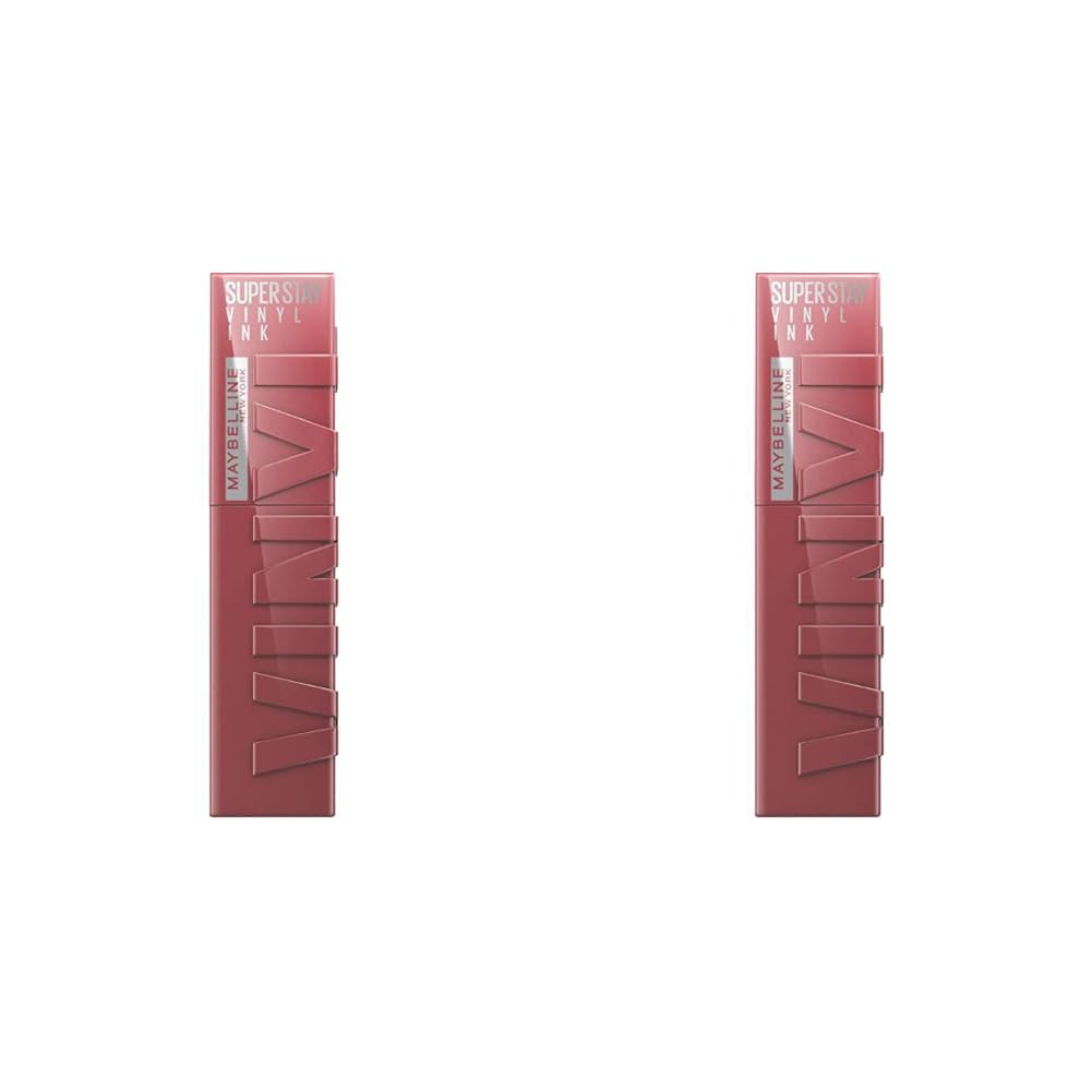 Maybelline New York Lip Colour, Smudge-free, Long Lasting up to 16h, Liquid Lipstick, Shine Finish, SuperStay Vinyl Ink, 40 Witty (Pack of 2)
