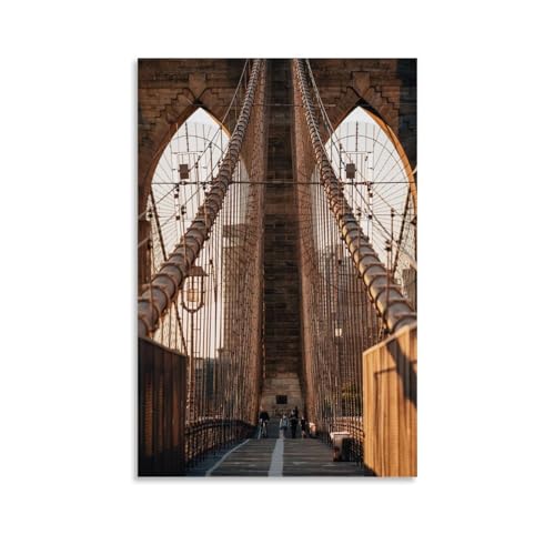 Brooklyn Bridge Canvas Picture Print New York Cityscape Artwork Poster Pintura Decorativa Lienzo Arte de Pared Salón Póster Dormitorio Pintura, Arte de Pared Impresión de Imagen Moderna Decoración de