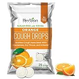 Herbion Naturals Sugar Free Cough Drops with Natural Orange Flavor – 25Ct – Oral Anesthetic - Reliev