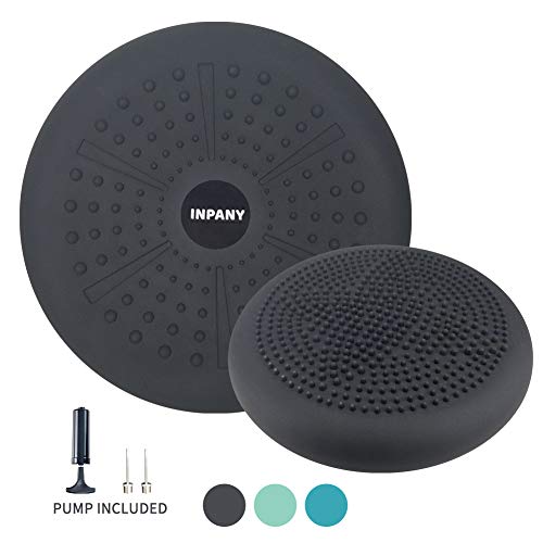 Inflated Stability Wobble Cushion with Pump, Flexible Seating Classroom, Extra Thick Core Balance
