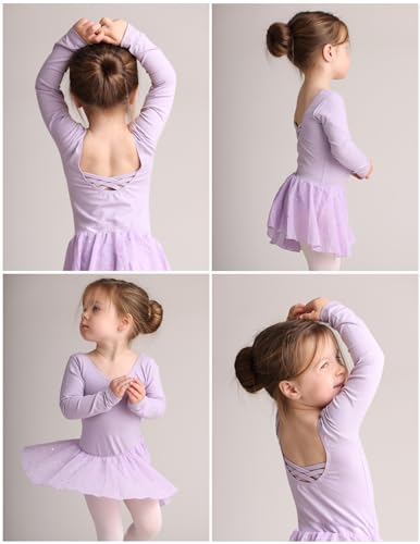 Image of Arshiner Kids Girls Classic Long Sleeve Leotard Dance Ballet Dress