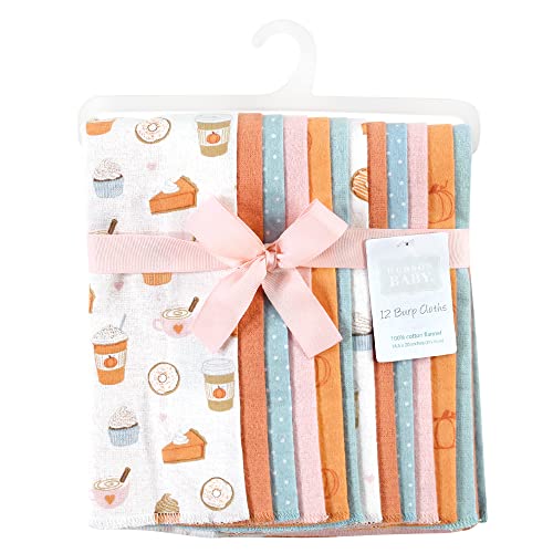 Image of Hudson Baby Unisex Baby Cotton Flannel Burp Cloths Bundle, Pumpkin Spice, One Size