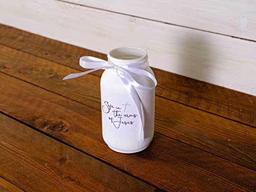 Hand-Painted Sympathy Jar - Safe in the Arms of Jesus - Memorial Gift for Loss and Remembrance with Gift Wrap Options - Image 7