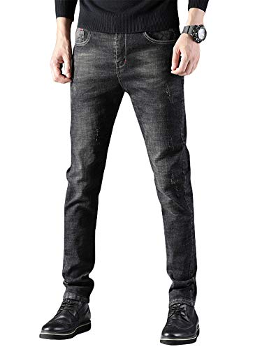 Andongnywell Men's Slim-fit Stretch Athletic-fit Pocket Jeans Man's Skinny-fit Straight Leg Denim Pants Trousers