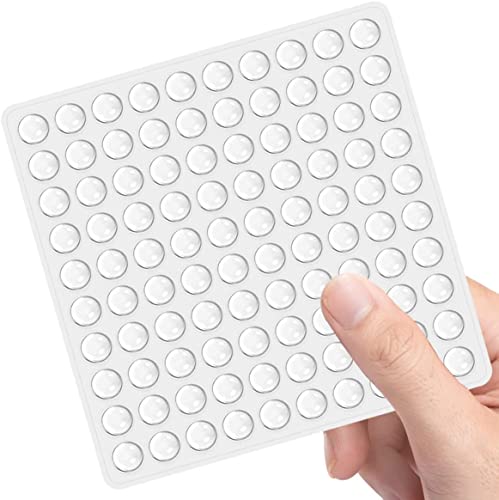 Image of KIMEE Set of 100 Pieces Round Adhesive Silicone Door Bumper, Dampening Bumper Pads for Home, Sidawhope Silicone Bumper Door Cabinet Drawer Safety Stopper Mute Buffer