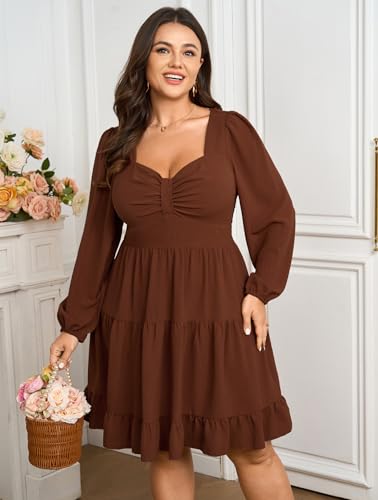 Image of SCOMCHIC Women's Plus Size Cocktail Mini Short Dress