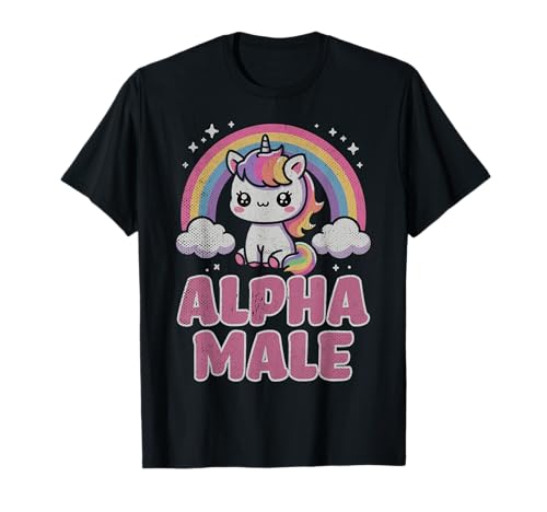 Ironic Cute Alpha Male Unicorn Funny Sarcastic Humor Men T-Shirt