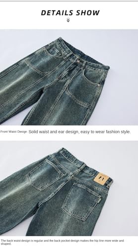 Jeans Pants Trousers Denim Spring and Autumn Men's High Street Loose Straight Versatile Handsome Men4