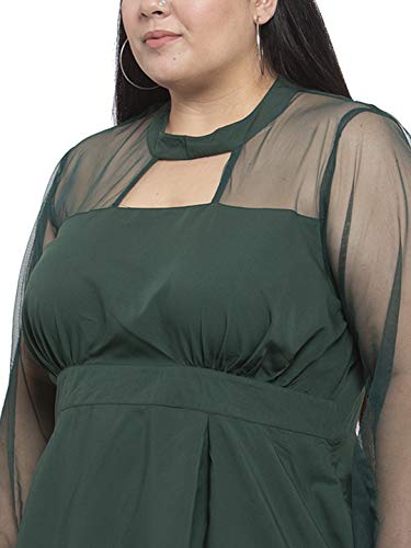 Image of Flambeur Women's Crepe Fit and Flare Knee-Length Dress