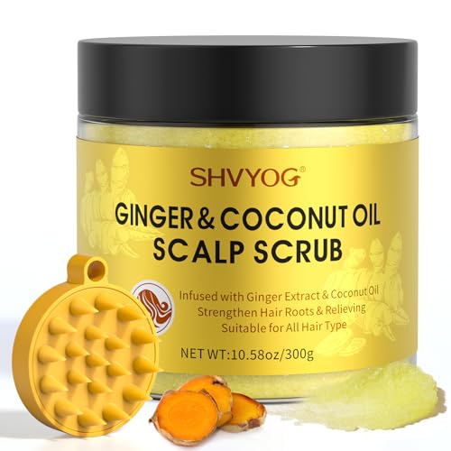 Exfoliante Para el Cuero Cabelludo, Exfoliante de Jengibre Para el Cuero Cabelludo, Tratamiento Para Fortalecer el Cabello, Cuidado Capilar Desintoxicante y Nutritivo, 300g