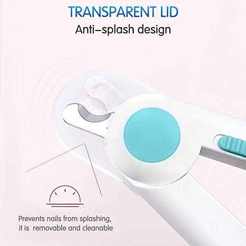 Anself Cortador de unhas de gato iluminado para animais de estimação Cortador de unhas de gato Tesou