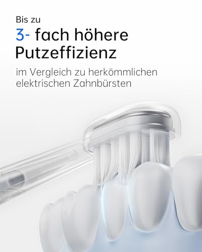 Laifen Wave elektrische Zahnbürste, Oszillation & Vibration Elektrische Schallzahnbürste für Erwachsene mit 3 Bürstenköpfen, IPX7 Wasserdicht Wiederaufladbar Reisezahnbürste (Superhelles Weiß) – Bild 6
