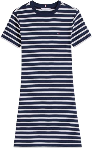 Tommy Hilfiger Damen Kleid New Cody Slim Short Dress aus Baumwolle, Mehrfarbig (Breton/Dark Night Navy/ECU), XXS – Ansicht 6