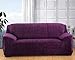Seogva Funda de sofá de terciopelo, funda de sofá de 1 pieza, funda gruesa para muebles, elegante funda de sofá para sala de estar, fundas de sofá para perros, funda de sofá (sofá de 3 plazas, morado)