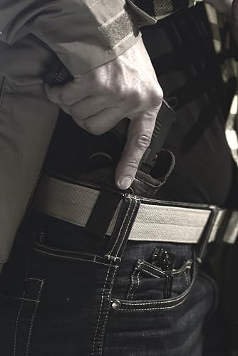 HOUSTON Gun Holster for Subcompact Pistols – ECO Leather IWB Concealed Carry Holster for Glk 42 43 Sig P365 Hellcat Kahr PM45 Makarov KelTec PF9 P11 – Inside Waistband Fit with Metal Clip – Right Hand - Thumbnail 7