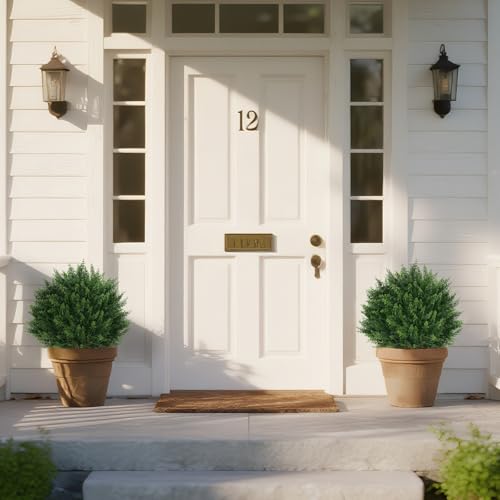Artificial Set of 2 Cedar Topiary Ball Trees 23" for Outdoors with Ground Spike, UV Resistant Faux Cypress Plants, Evergreen Shrubs Bushes for Front Porch Garden Backyard Decor - Image 3
