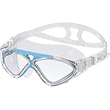 OutdoorMaster Swim Mask - Wide View Swimming Mask & Goggles Anti-fog Waterproof L.Blue