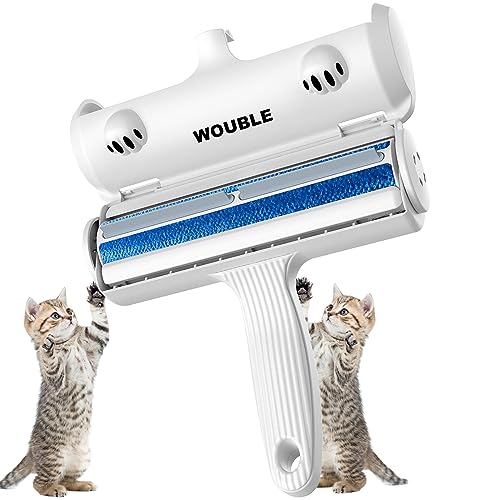 Wouble Pet Hair Remover Roller, Reusable Dog Cat Hair Removal Brush, Lint Roller Clean Pet Fur from Carpet, Furniture, Rugs