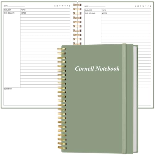 Cuaderno Cornell A5 de espiral para tomar notas universitarias en casa