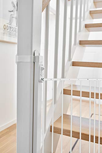 BabyDan Kit de instalación universal de adaptador de escalera de madera maciza sin taladrar que permite instalar puertas de seguridad en escaleras, balaustres, postes de Newel, color blanco