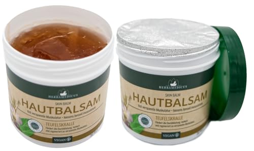 HERBAMEDICUS | Hautbalsam Teufelskralle | Lockert, regeneriert Muskeln/Gelenke durch verbesserte Durchblutung | Zur Muskelentspannung und bei Rückenschmerzen | 100% vegan | Made in Germany | 2x250ml