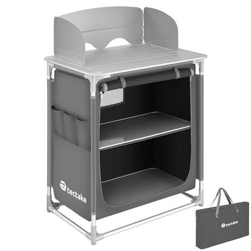 tectake Table de camping pliable noir pas cher