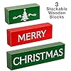 EXCELLO GLOBAL PRODUCTS Set of 3 Christmas Decor Blocks - Merry Christmas #1