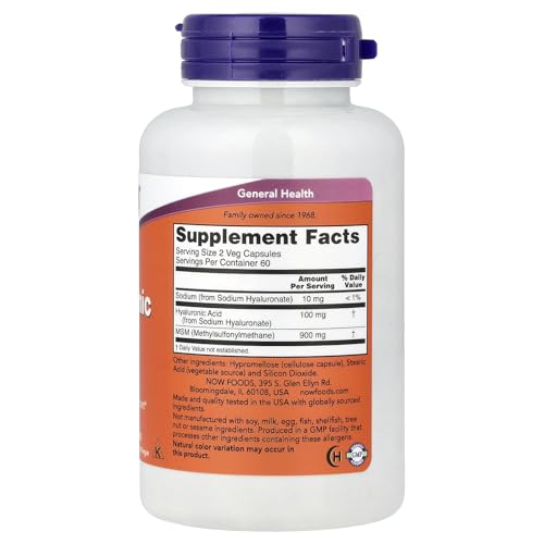 Image of Now Foods, Hyaluronic Acid, 50mg, 120 Veg Capsules