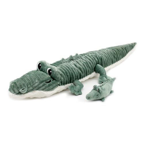 Peluche crocodile vert ultra douce 57cm Ptipotos Les Deglingos