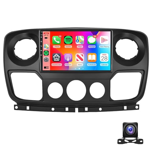 Radio Estéreo Para Coche Para Re-nault Master III 3/Op-el Vauxhall Movano/Ni-ssan NV400 (2010-2019) Con CarPlay Android Auto Pantalla Táctil De 10'' Bluetooth FM GPS Cámara De Visión Trasera(Size:L10)