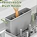 Ewaiira Stainless Steel Sink Caddy, Sponge Holder for Kitchen Sink with Brush Holder & Dishcloth Rack, Rustproof Sink Organizer Countertop, Soap Dispenser Kitchen Organizers Storage Essentials (Gray)