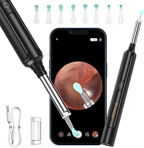 VITCOCO Ear Wax Removal, Wireless Ear Cleaner with 1296P HD Ear Camera Ear Otoscope, Earwax Removal Tool with 6 LED Lights, Kids Adults Ear Cleaning Endoscope for iPhone Android Phones
