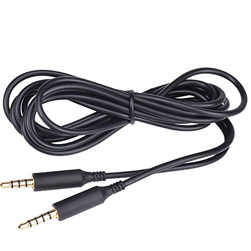 Cable de audio auxiliar Jack 3.5mm de 6 pies negro miniatura 6