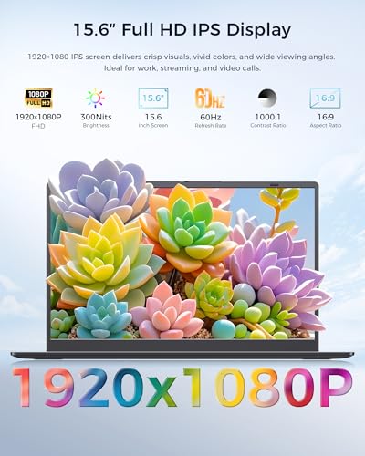 Image of Laptop 15.6 Inch, AMD 3020e (Up to 2.6GHz), 8GB DDR4 RAM 256GB SSD, FHD IPS Display, USB 3.2, USB C, HDMI, TF Card Slot, WiFi 5, BT 5.2, Portable Laptop Computer for School, Home, and Office