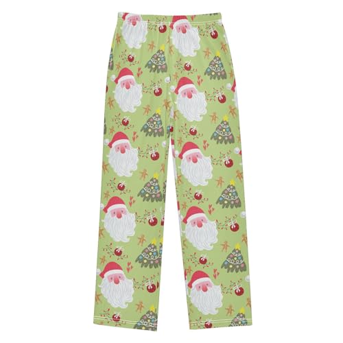 Boys' Pants Cute Christmas Santa Claus Tree Long Bottoms Jogger Pants Elastic Waist Trousers with Pockets S-XL