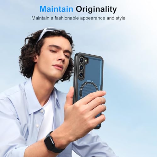Coque Samsung S23 magnétique en PC et TPU robuste avec support de visionnage ajustable