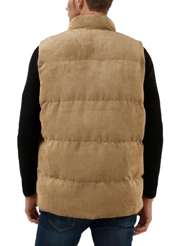 Flygo Mens Sherpa Lined Puffer Vest Corduroy Winter Vests Warm Sleeveless Quilted Fleece Vest Jacket Outerwear3