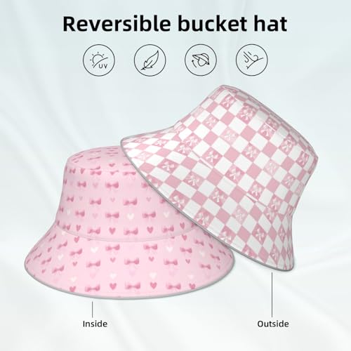 Image of Bucket Hat Double-Side-Wear Reversible Sun Hat Beach Travel Hiking for Women Men