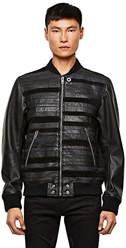Diesel L-Roger 9XX Herren Leather Jacket Schwarz